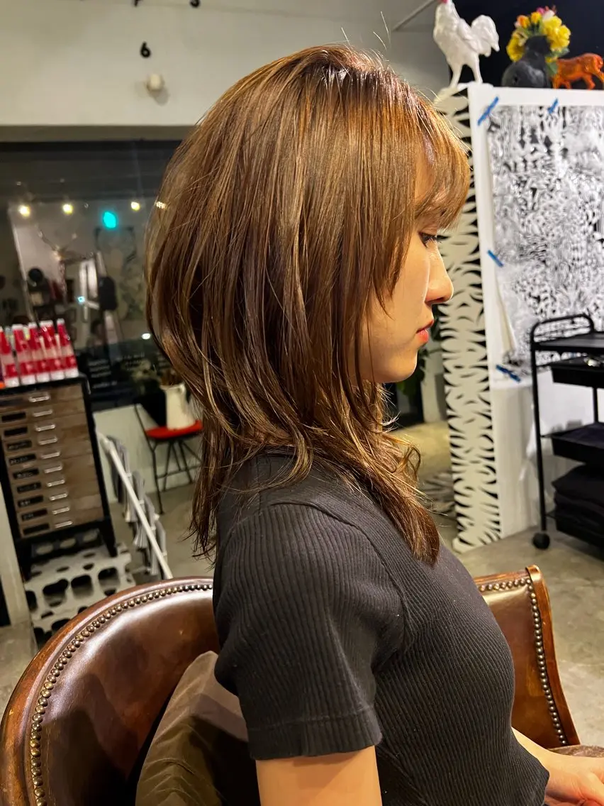 セミロング ハッシュカット 韓国風ヘア レイヤーカット カット トリートメント 雅貴/寄り添い提案✨ 似合わせ✨のヘアスタイル