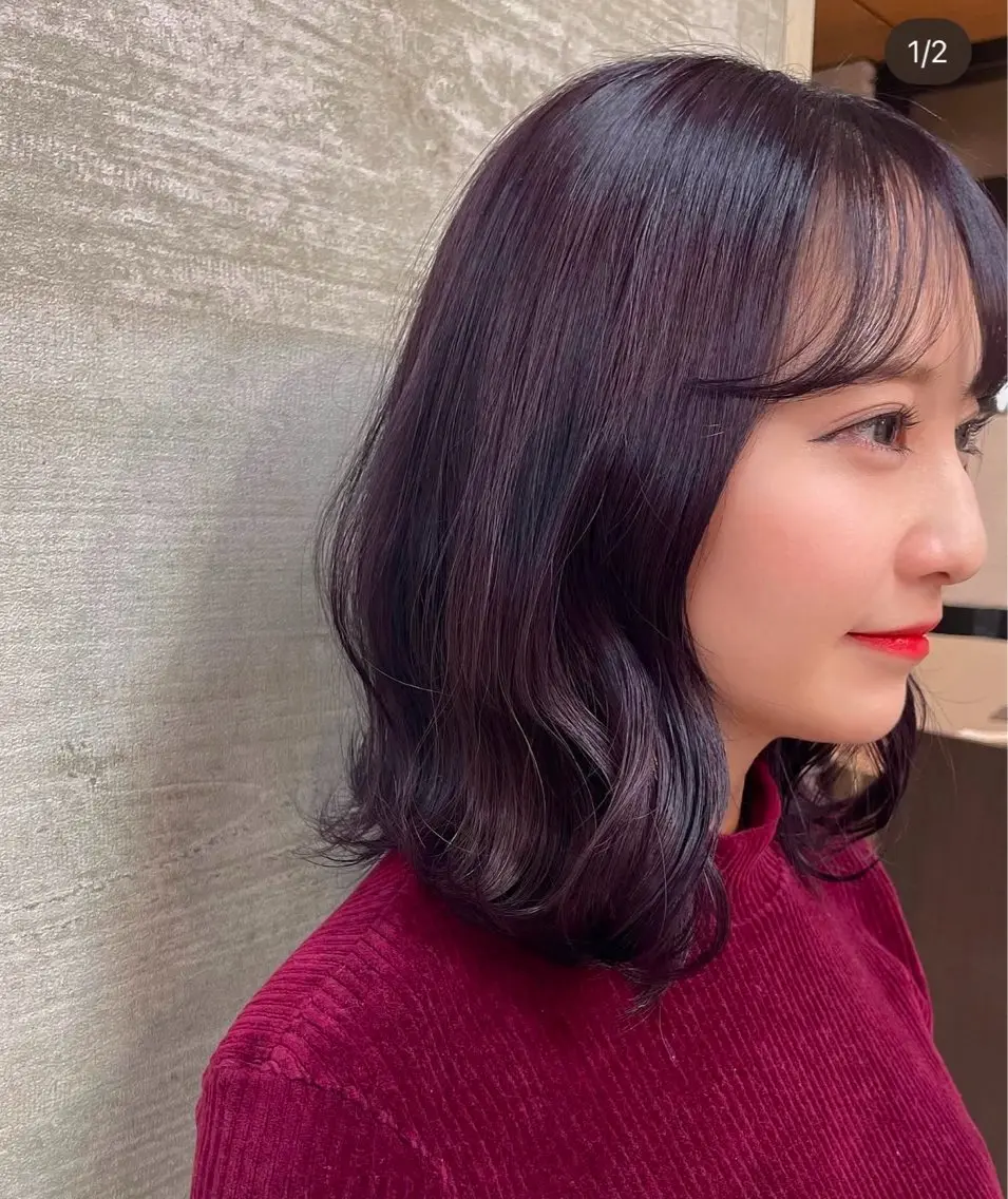 ミディアム カラー パープルカラー Shiho 🦋 ／ヘッドスパのヘアスタイル