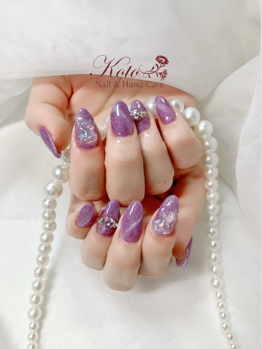 ネイル 長さ出し ジェルネイル マグネットネイル 持ち込み ニュアンスネイル ハンドネイル Nail Salon KOTOのネイルデザイン