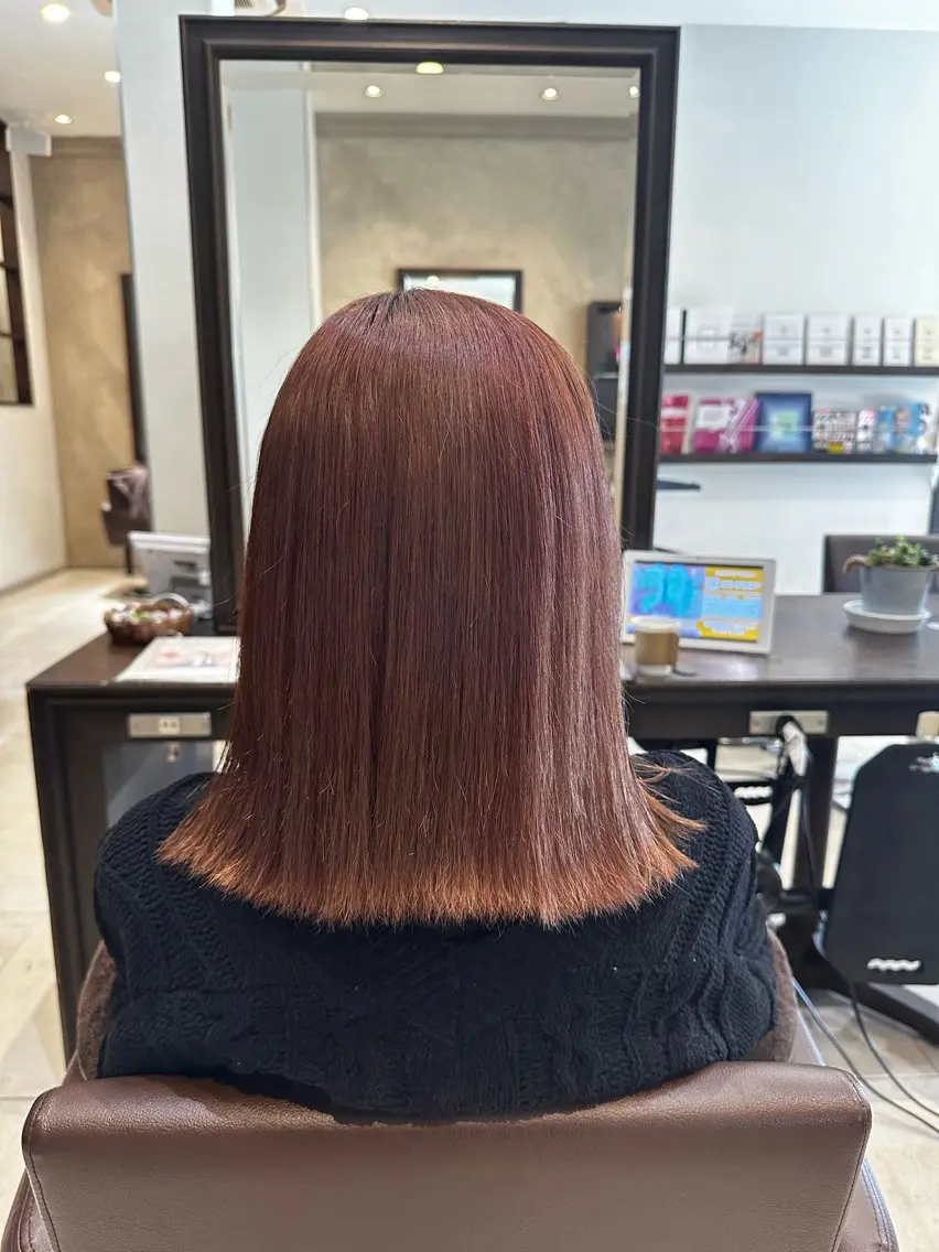 カラー ブラウンカラー ピンクカラー ヘアカラー トリートメント 荒木 郁実のヘアスタイル