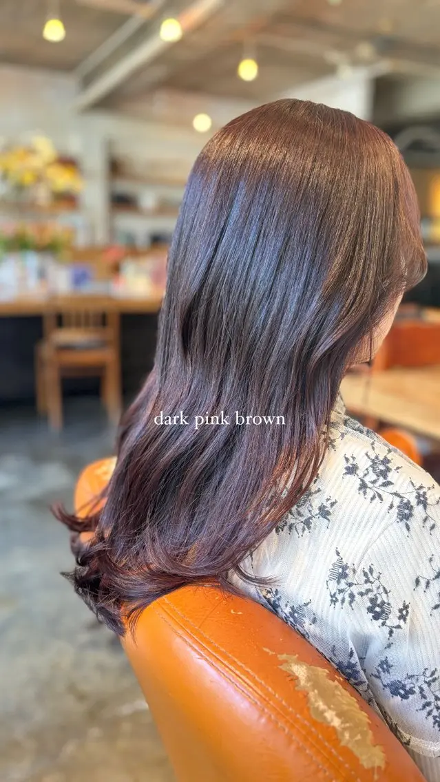 ロング カラー ブラウンカラー ピンクカラー ピンクブラウン 髪質改善カラー ベージュ🤎YUMEのヘアスタイル