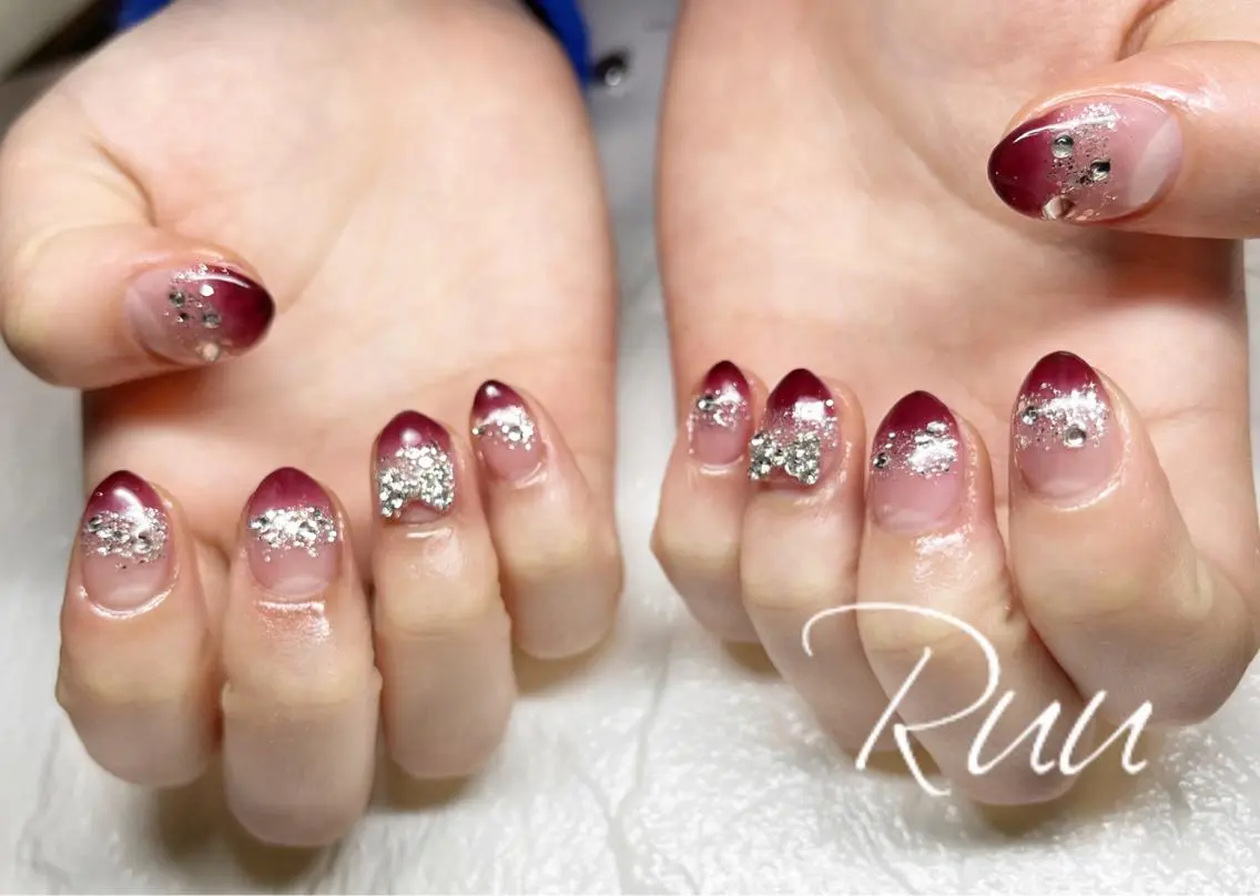 ネイル アートネイル フットネイル フレンチネイル キラキラネイル 韓国ネイル Nail salon Ruuのネイルデザイン