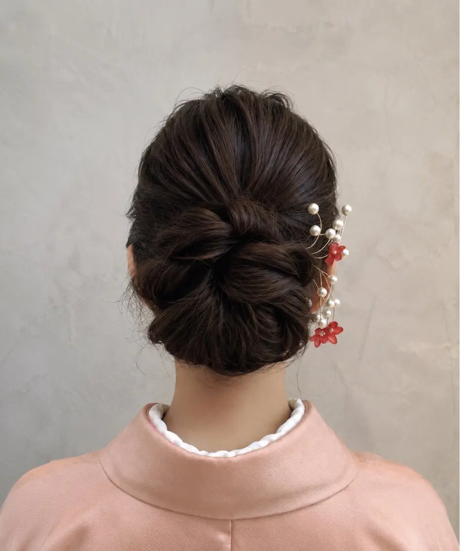 セミロング ヘアアレンジ 着物ヘア ヘアセット 【enil代表】 杉林和哉のヘアスタイル
