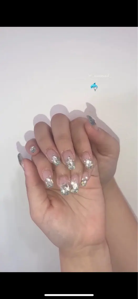 ネイル ジェルネイル キラキラネイル 韓国ネイル ストーンネイル SOM NAILのネイルデザイン