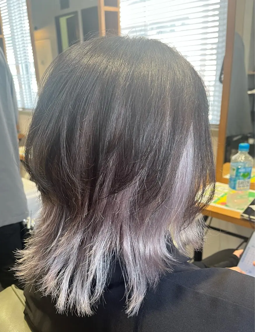 ミディアム カラー ブリーチ ウルフカット カット ヘアカラー マンツーマン美容師 🫧‪久保友華菜🫧のその他イメージ