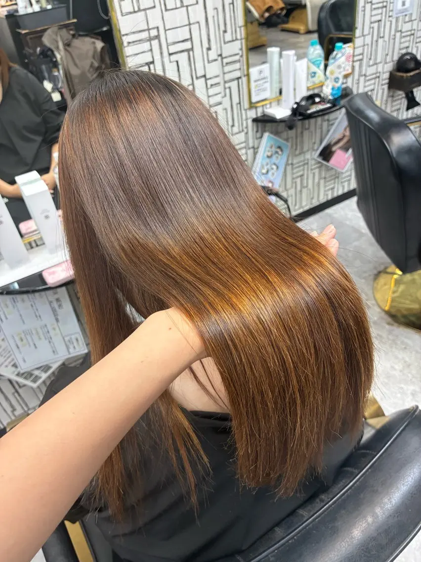 ロング 縮毛矯正 北村 理奈のヘアスタイル