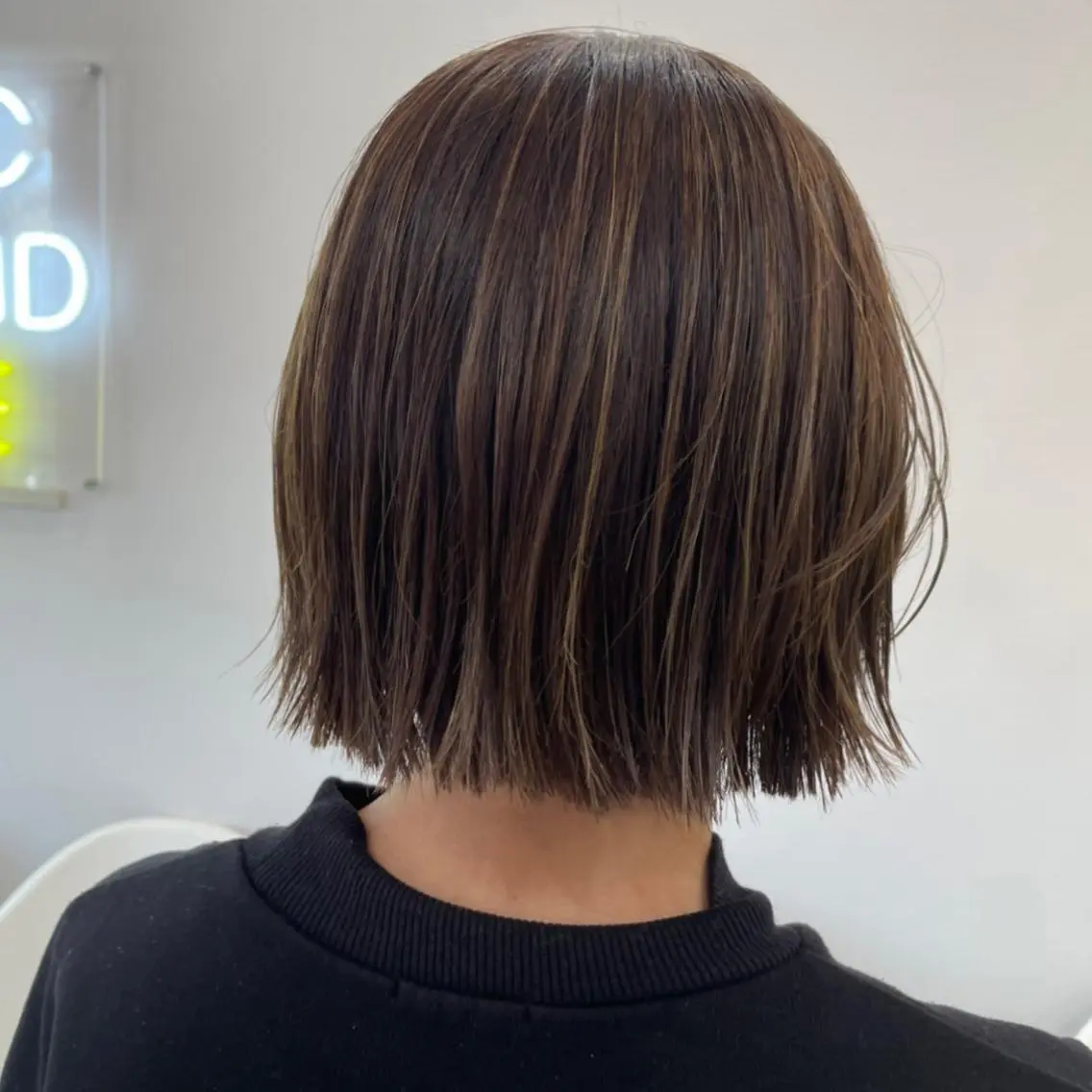 ショート ボブ ハイライト カット ヘアカラー トリートメント SUNC/🤎 オオクマ カナエ🤎のヘアスタイル