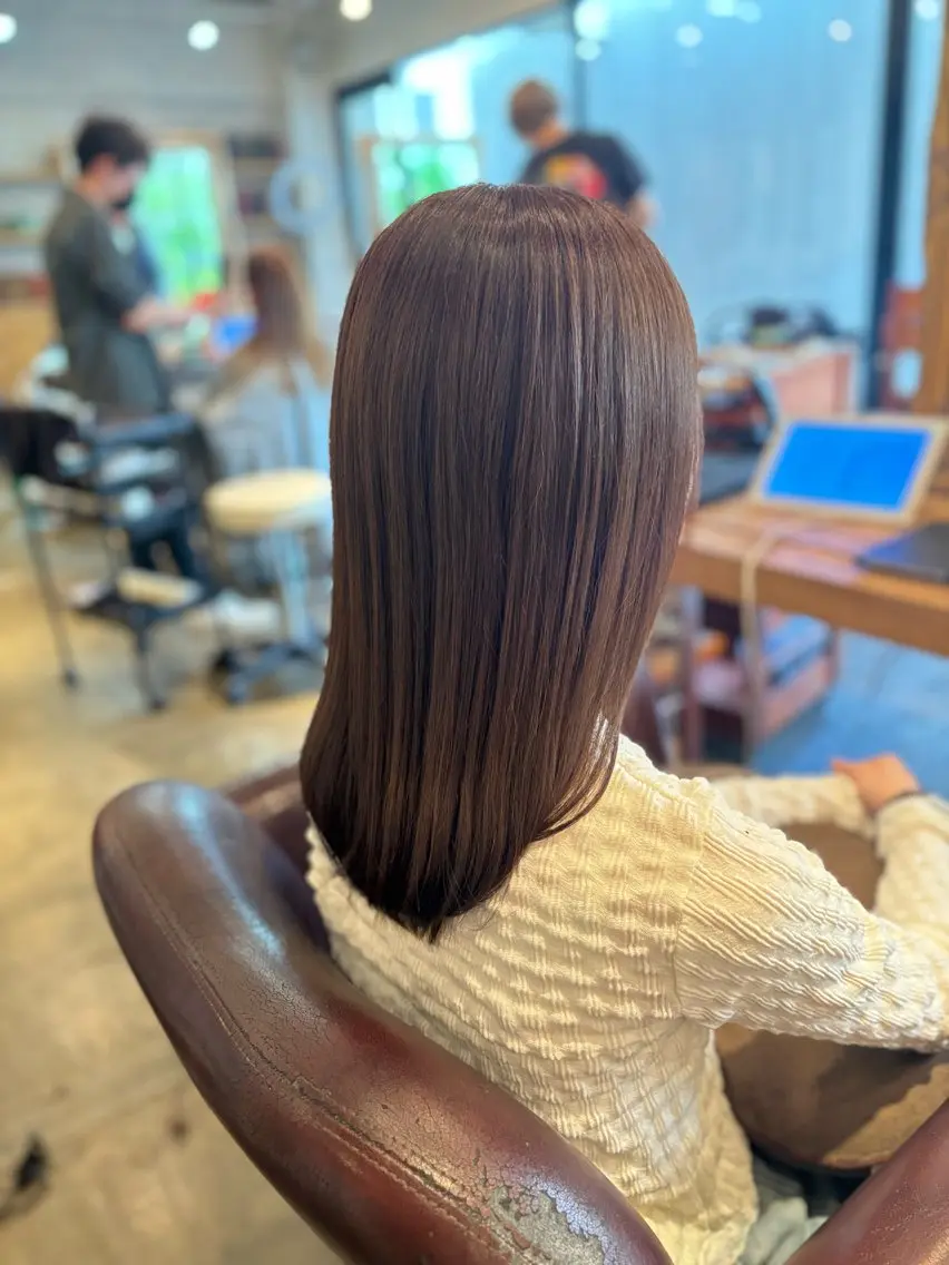 セミロング カラー ベージュカラー 髪質改善カラー ベージュ🤎YUMEのヘアスタイル
