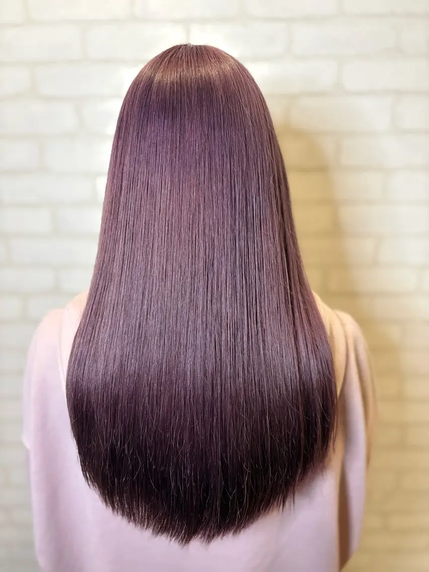 セミロング ピンクラベンダー 秋葉 万柚子のヘアスタイル