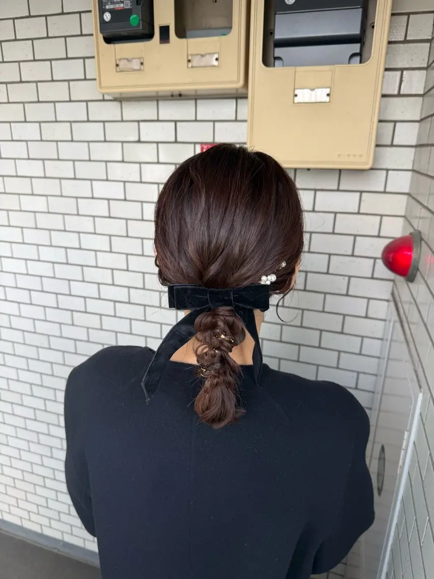 ミディアム ヘアアレンジ 成人式 ハーフアップ 結婚式・ブライダル デート 卒業式のヘアスタイル ヘアセット 褒められヘアメイク /‎ボブ女子🐶みおのヘアスタイル