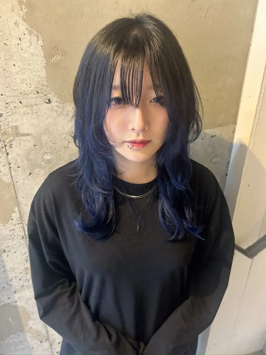 ミディアム ウルフカット カット ウルフカット レイヤーカット上柿のヘアスタイル