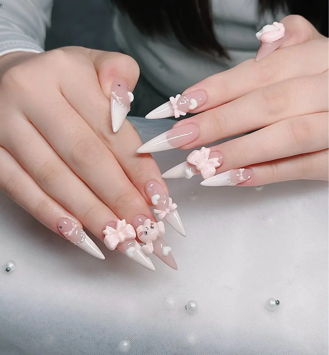 ネイル ハート キラキラネイル リボン ハンドネイル キノコ H.babynailのネイルデザイン
