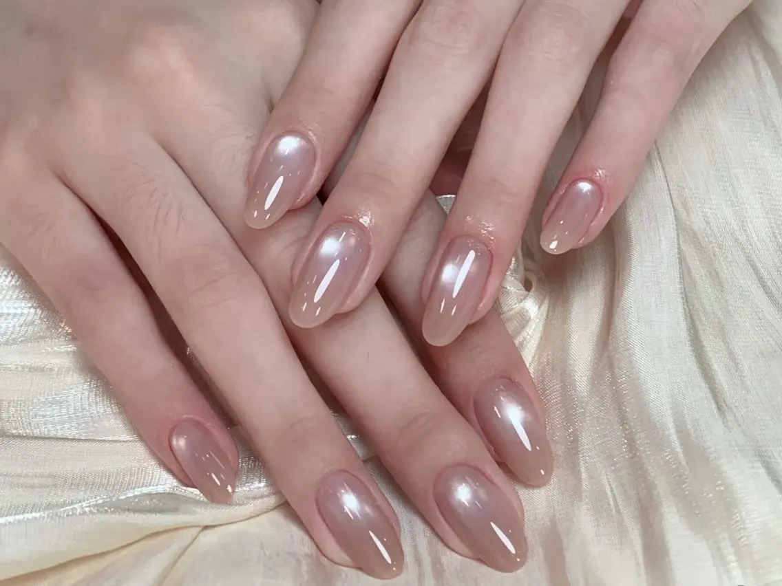 メンズ ネイル メンズ韓国風 オーロラネイル チークネイル 長さ出し フレンチネイル ハンドネイル ハンドケア NEW NAIL 池袋🔥🧲のネイルデザイン