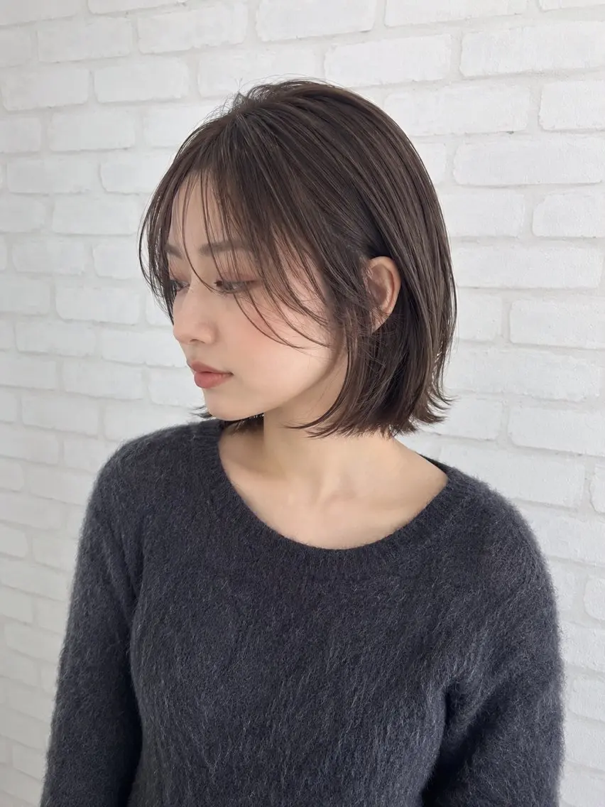 ショート カラー ボブレイヤー 透明感カラー ボブ くびれヘア 韓国風ヘア カット ヘアカラー 【韓国風特化】 池田一之のヘアスタイル