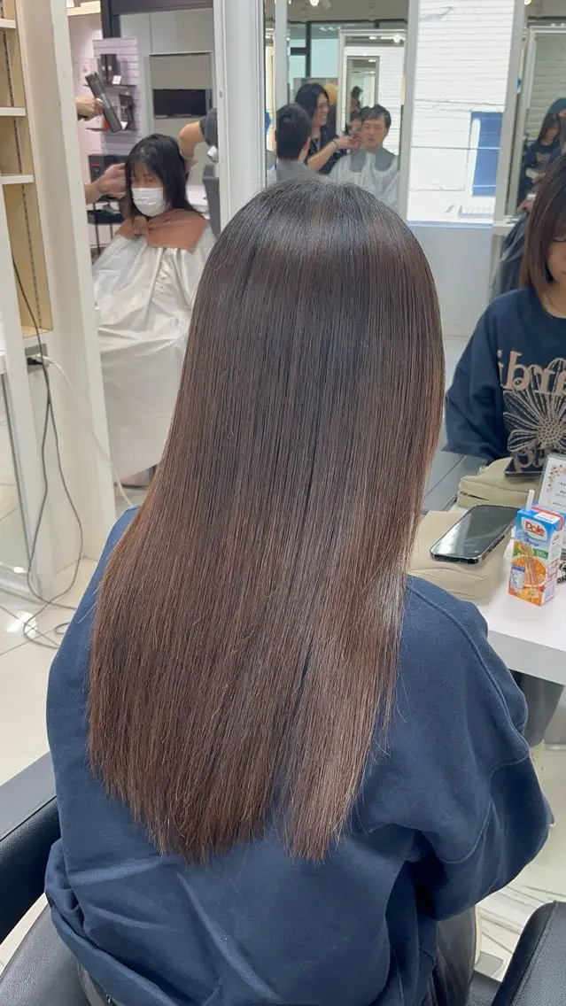 ロング パーマ カット 縮毛矯正 縮毛矯正指名No.1 艶カラー/SHIMAのヘアスタイル