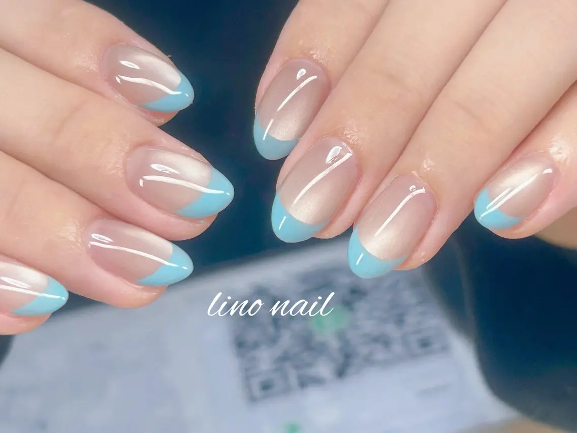 ネイル 長さ出し フットネイル 持ち込み ワンカラーネイル 夏ネイル ハンドネイル Lino Nailのネイルデザイン