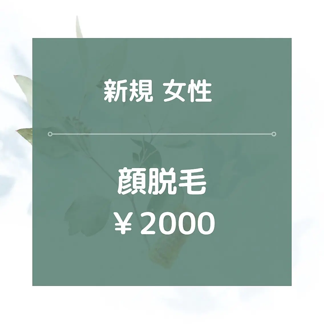 【新規女性】顔全体脱毛/¥2000★美肌効果あり◎15分の写真