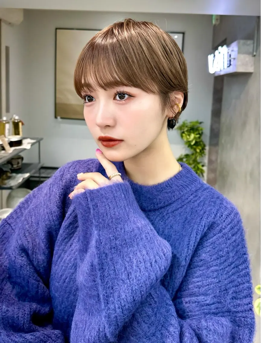 ショート カット ヘアカラー 骨格診断で絶対可愛い ✨丸みショート✨凌弥のヘアスタイル