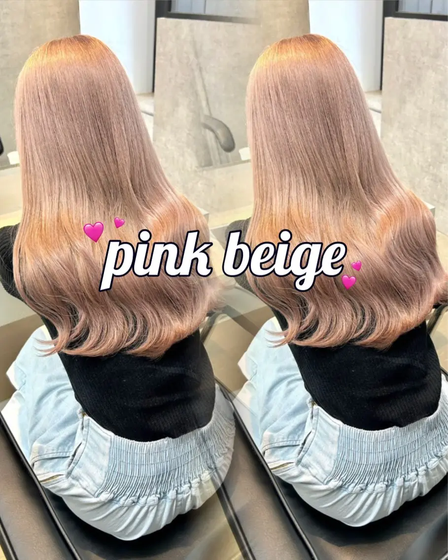 カラー ベージュカラー ブリーチ 透明感カラー ハイトーンカラー ピンクカラー ヘアカラー 金城 愛美のヘアスタイル