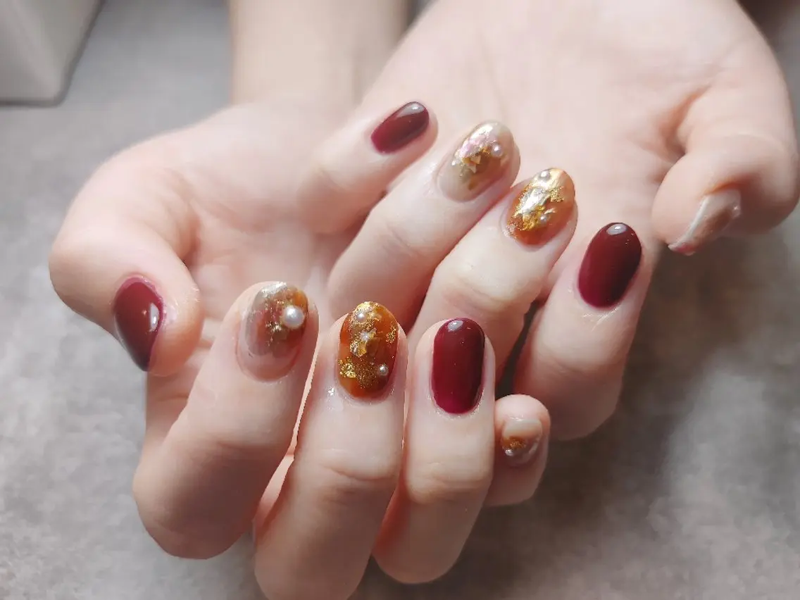 ネイル ミラーネイル 持ち込み ニュアンスネイル ハンドネイル 角村 めぐみのネイルデザイン