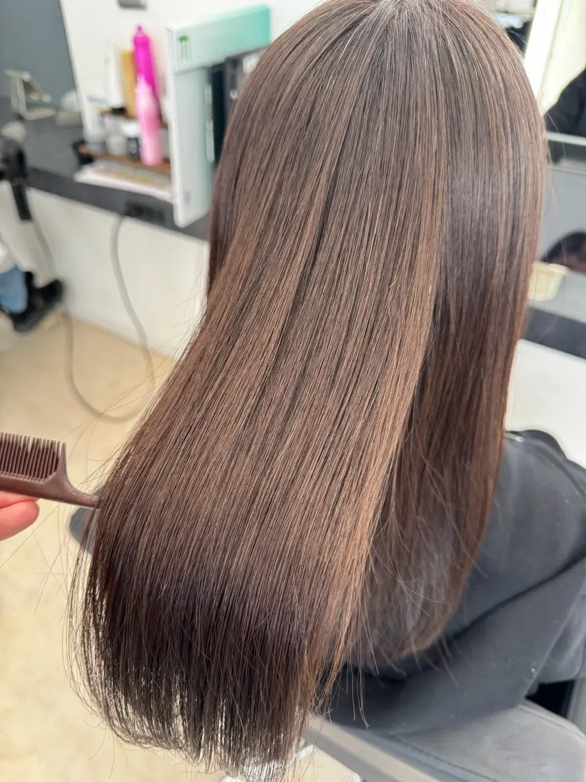 ロング カット 縮毛矯正 トリートメント 日置 大智のヘアスタイル
