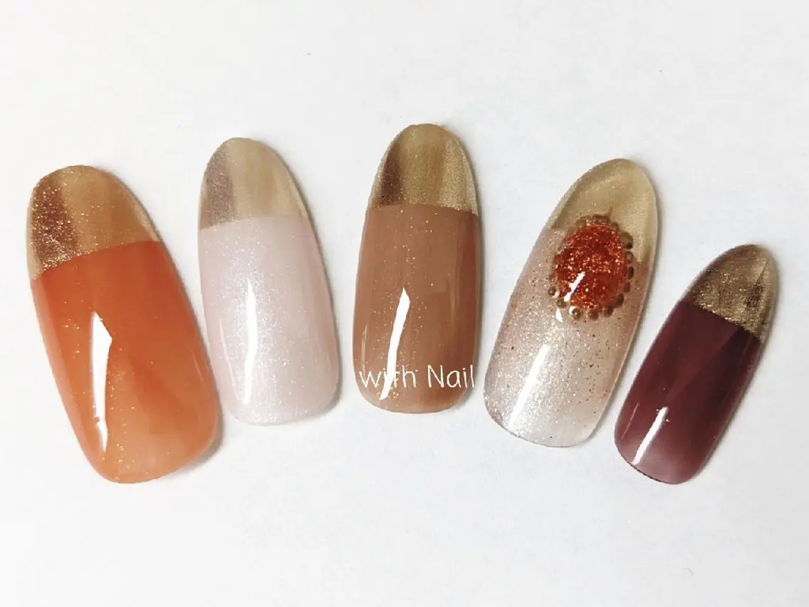 ネイル フレンチネイル ミラーネイル ハンドネイル with Nail   ナガヤのネイルデザイン