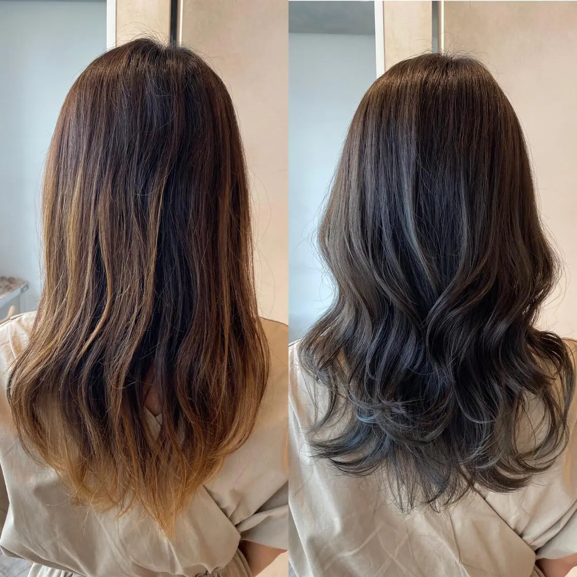 ロング カラー カット ヘアカラー トリートメント 顔まわりカット🌟 くびれヘア/寺門遥輝のヘアスタイル