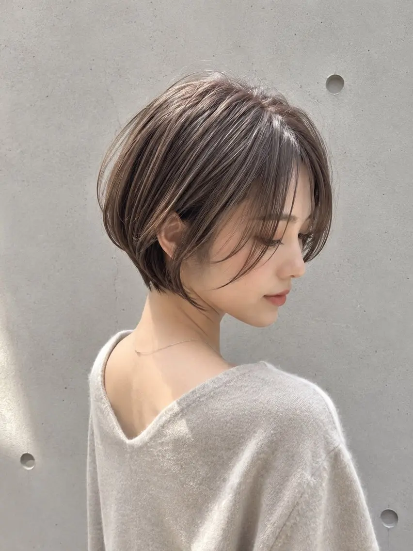 ショート カラー ショートボブ ボブ ショートヘア 白髪ぼかし/レイヤー 表参道/ヒロキのヘアスタイル