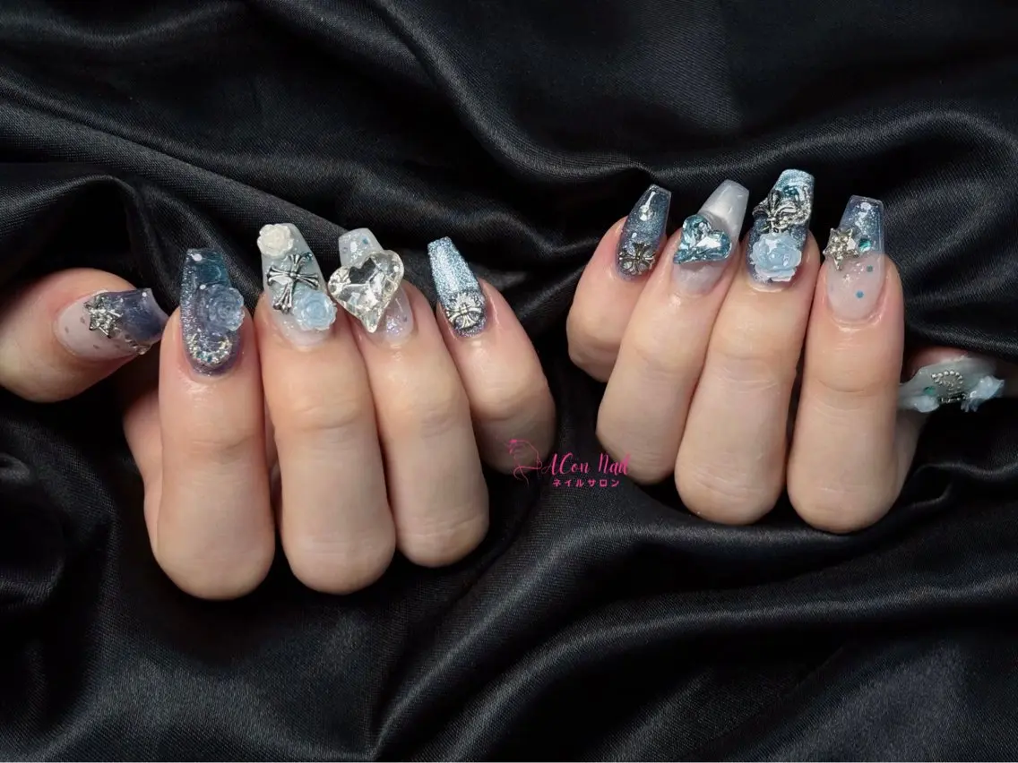 ネイル 桜ネイル 長さ出し フラワーネイル フレンチネイル ジェルネイル ハンドネイル ACon NailSalonのネイルデザイン