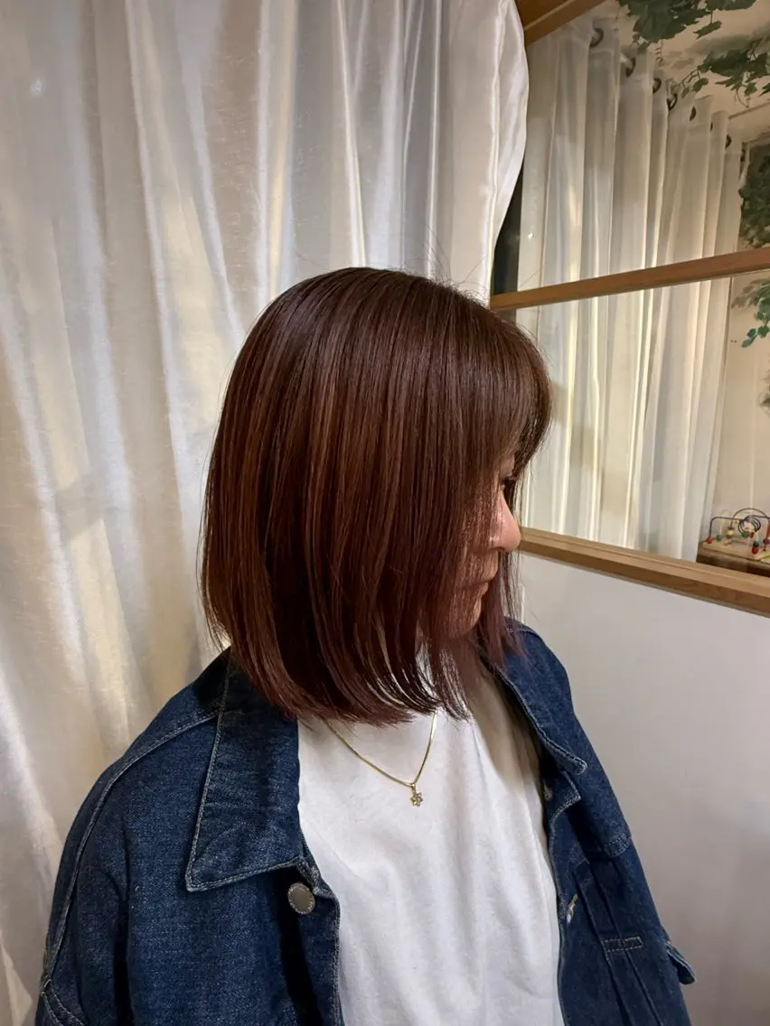 ショート カラー ブラウンカラー ピンクカラー ピンクブラウン ヘアカラー いしはま ななかのヘアスタイル