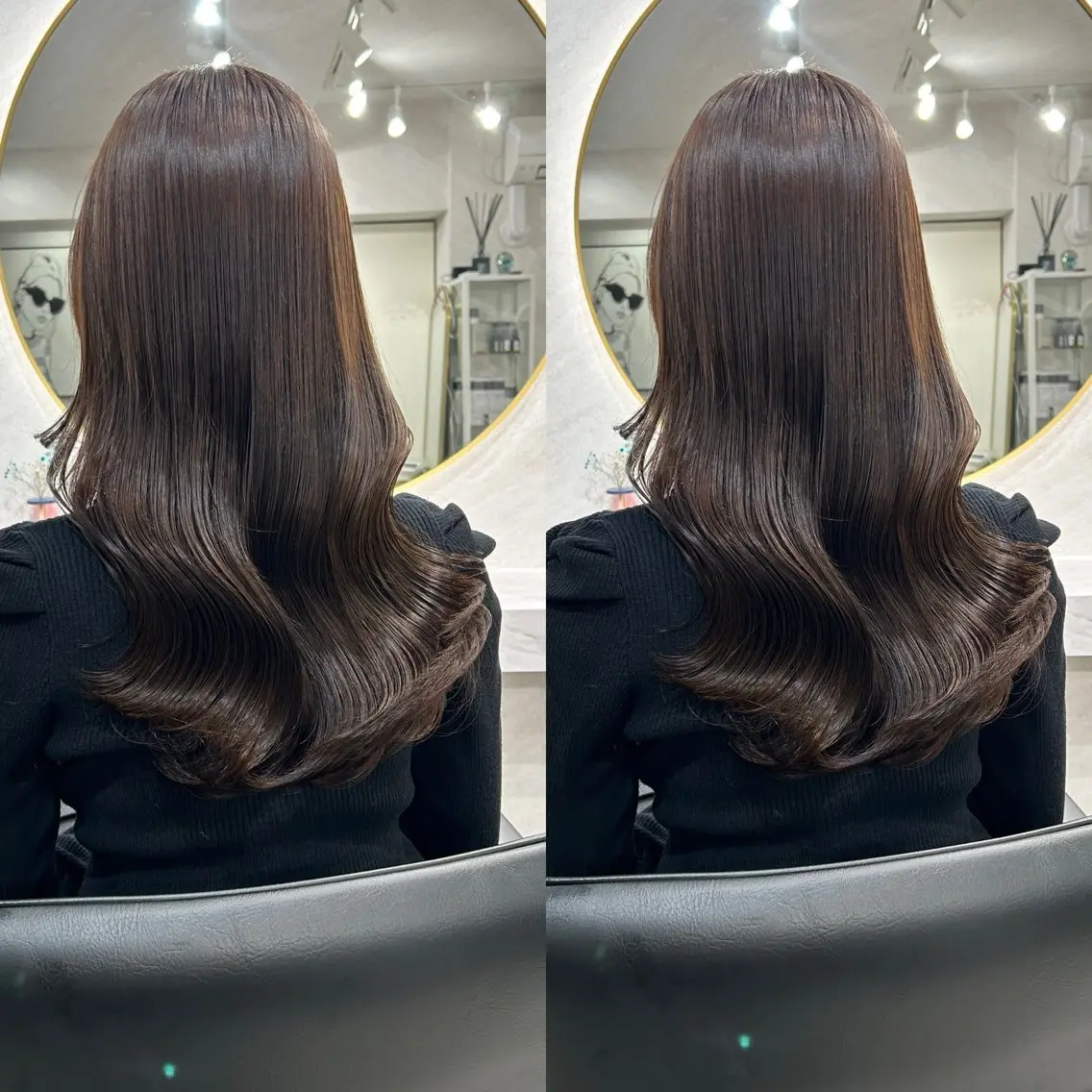 ロング カラー カット ヘアカラー トリートメント 髪質改善will hairdesignのヘアスタイル