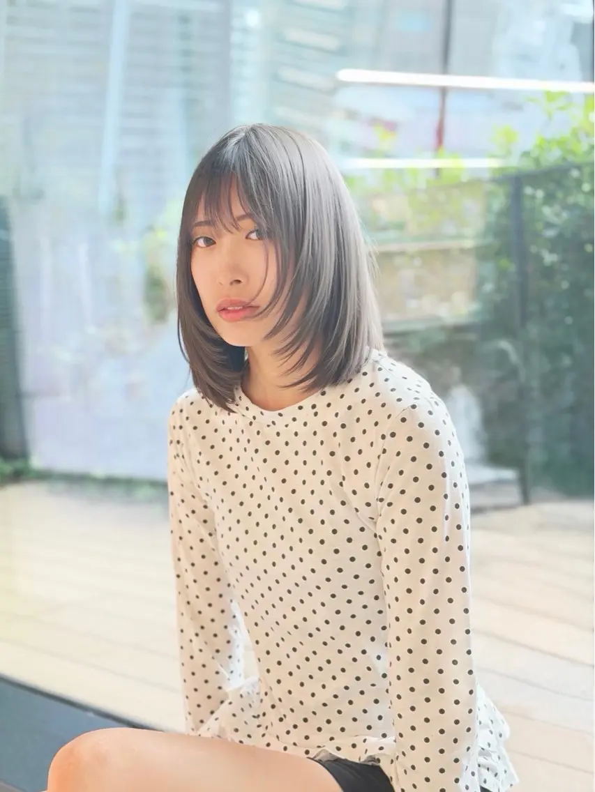 ミディアム ヘアカラー トリートメント ボブ/レイヤー /透明感カラーのヘアスタイル