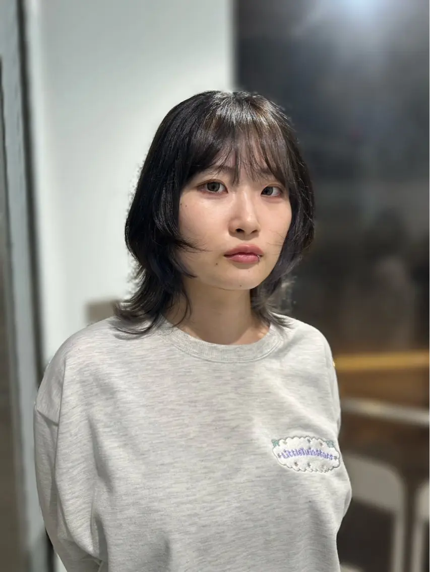 セミロング ヘアカラー なりた るいのヘアスタイル