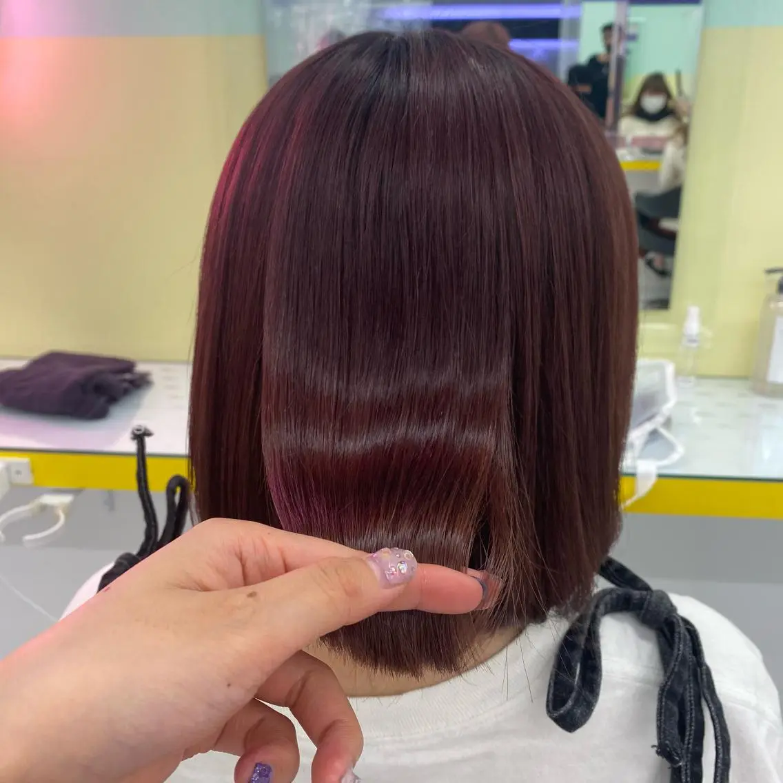 セミロング カラー ヘアアレンジ ヘアカラー トリートメント mai🍑暖色カラー /レイヤー💖のヘアスタイル