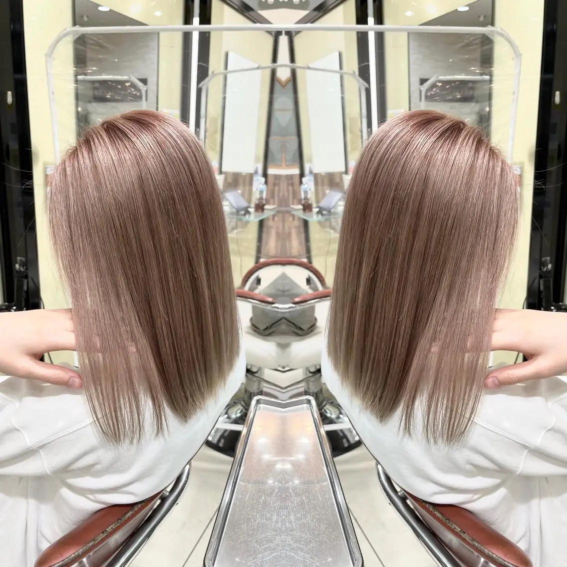 ミディアム カット ヘアカラー トリートメント Y Uのヘアスタイル