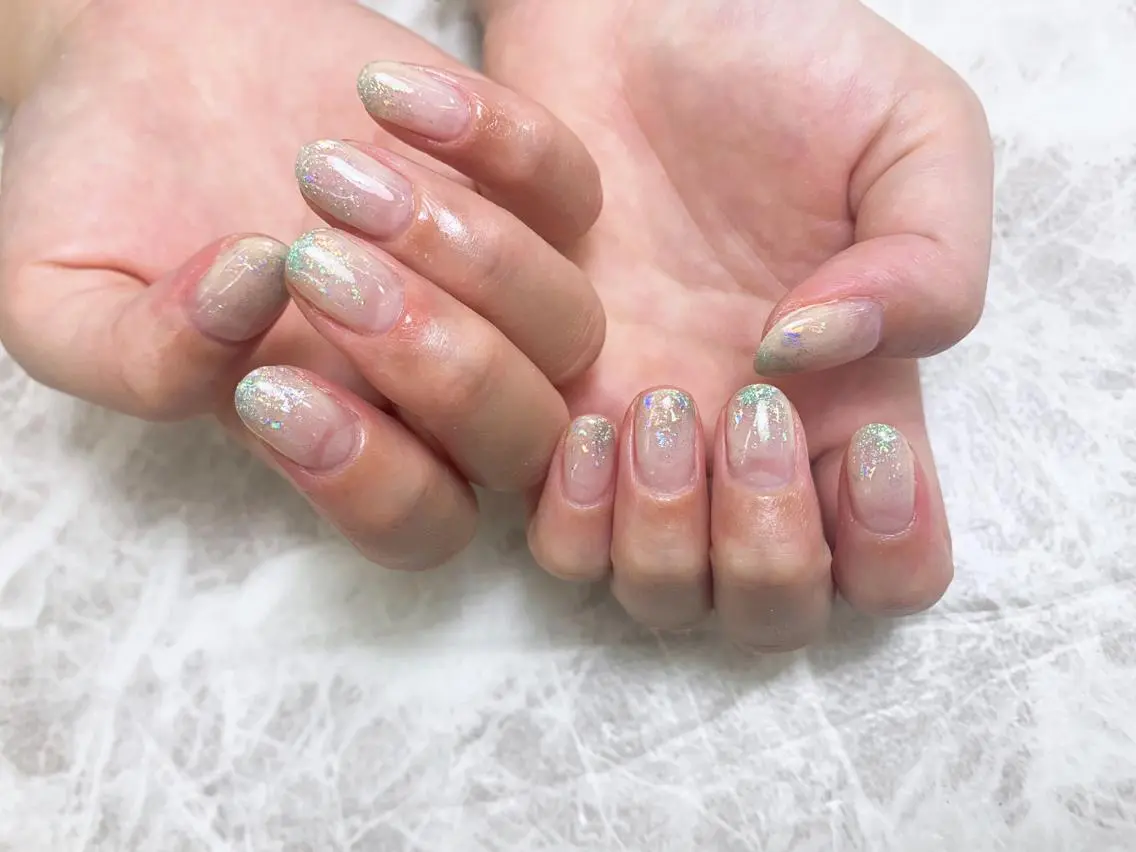 ネイル クリアネイル ニュアンスネイル ⭐︎休業中の練習⭐︎ JNA認定講師髙橋のネイルデザイン