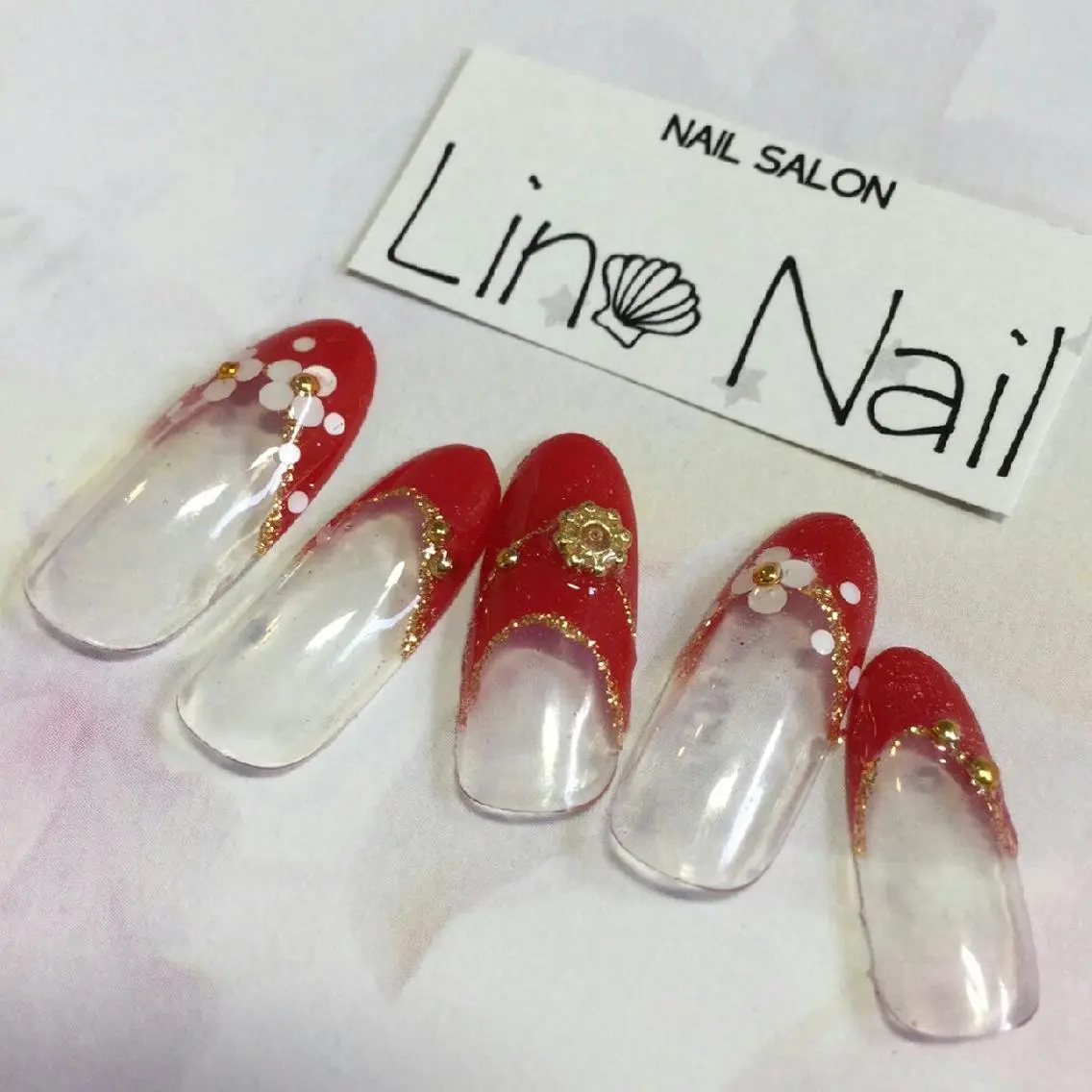 ショート カラー ミディアム ネイル まつエク キラキラネイル Lino Nail sekitomiのネイルデザイン