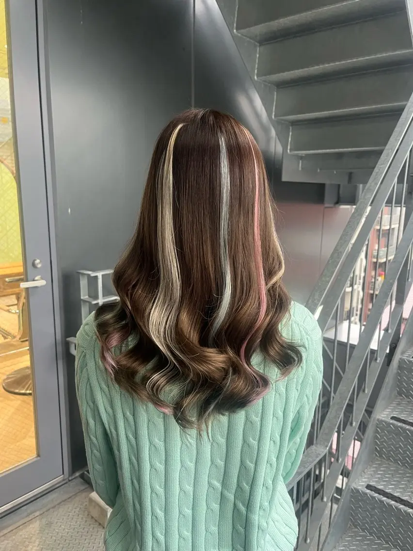 ロング エクステ 横浜/デザインカラー 個性派ヘアメ/まこのヘアスタイル