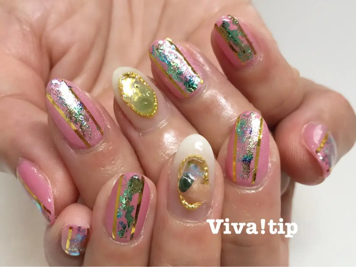ネイル ピンク Viva!tip ビバティップネイルのネイルデザイン