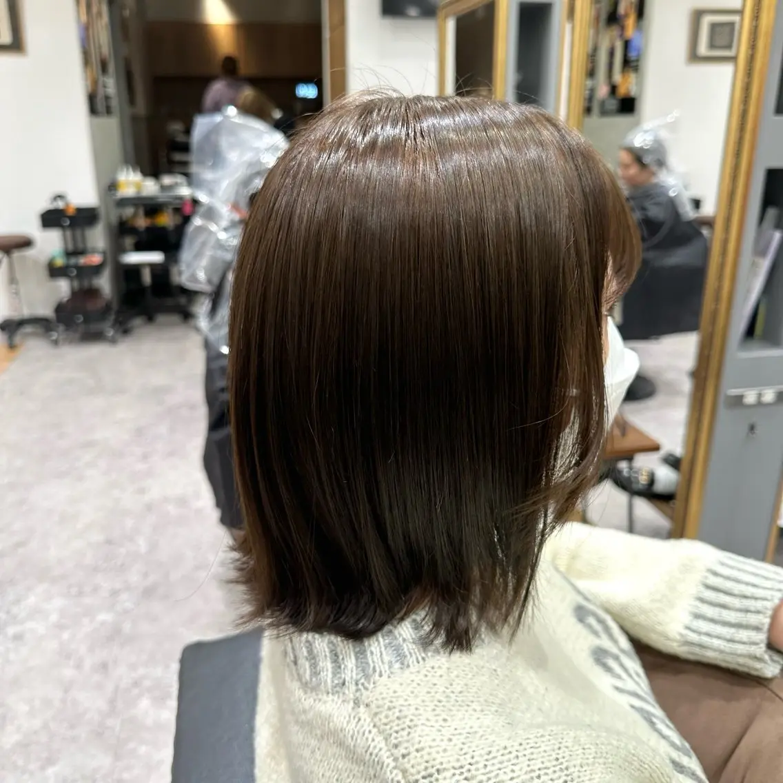 セミロング ヘアカラー トリートメント 透明感イルミナカラー ／寒色/MOMOKAのヘアスタイル