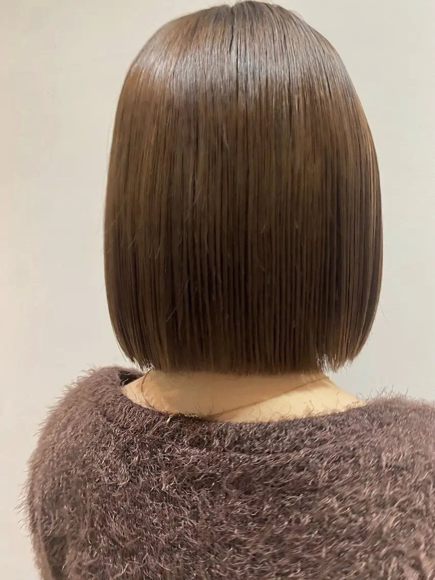 ショート カラー 切りっぱなしボブ ボブ カット ヘアカラー トリートメント ♡オシャ髪♡AI ✂️newi町田のヘアスタイル