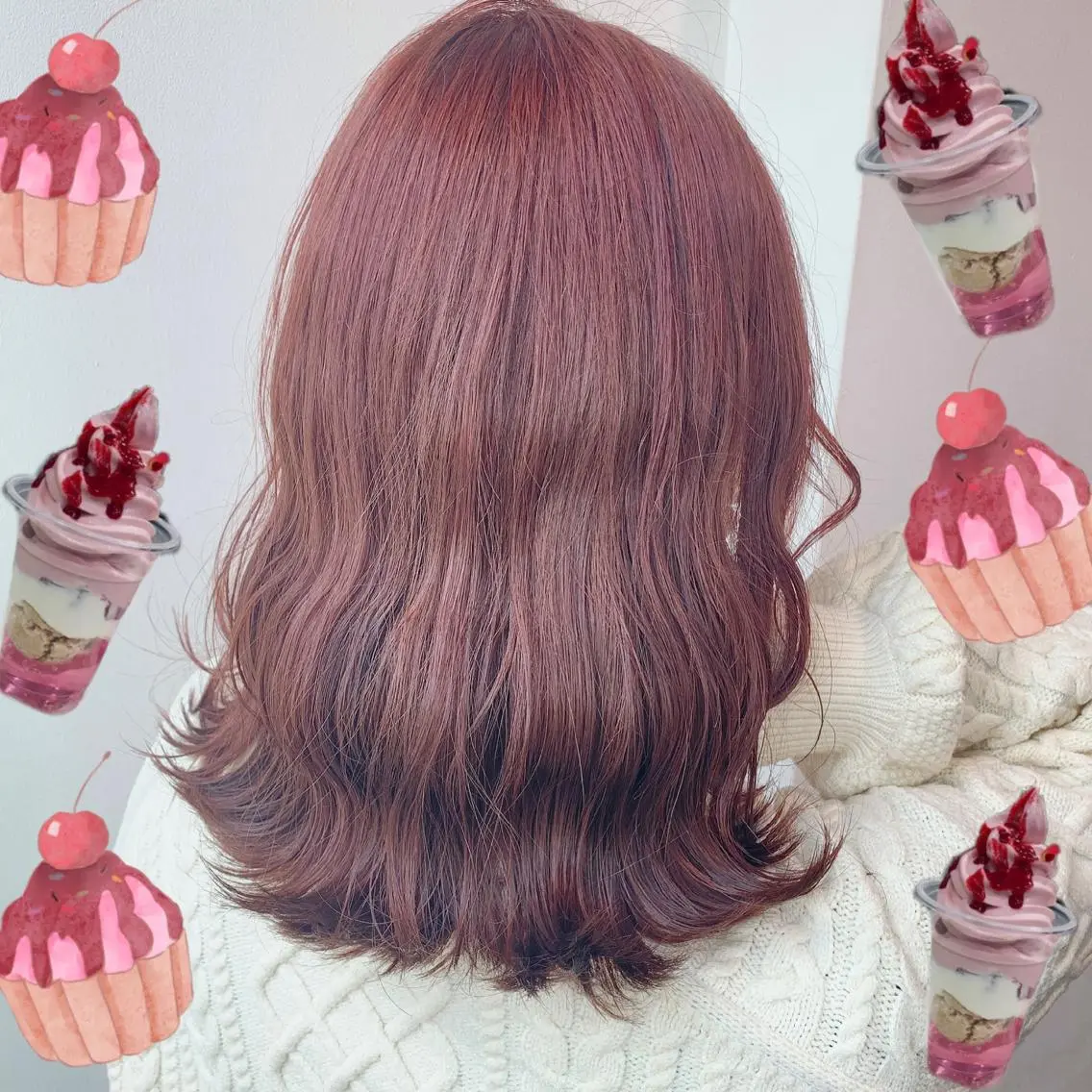 ミディアム カラー パーマ マツエク・マツパ 🩶透髪×モテ髪🩶 FRUITS🏹🩶のヘアスタイル