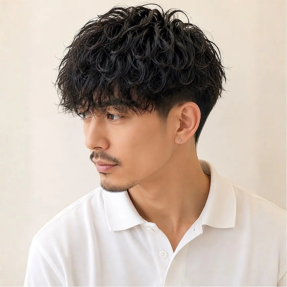 ミディアム ミディアムパーマ くせ毛 ハイライト レイヤーカット 似合わせカット カット パーマ メンズ特化🦚 片山/銀座/有楽町のヘアスタイル