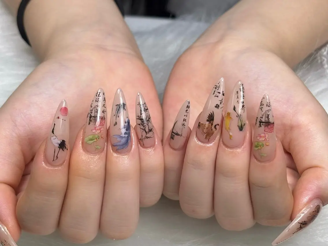 ネイル ジェルネイル ロングネイル マグネットネイル 持ち込み パラジェル ハンドネイル Sully Nail  Labのネイルデザイン