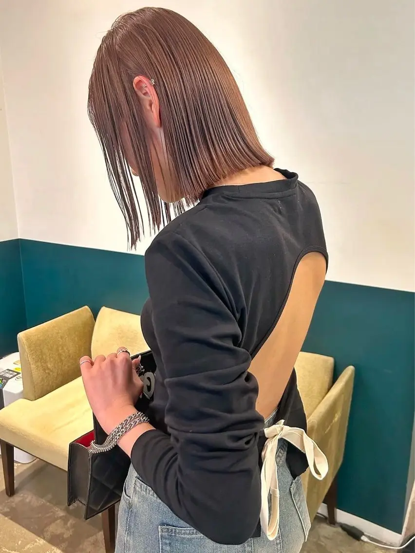 ショート カラー ベージュカラー 透明感カラー ボブ カラーリスト菅野 竜矢🌈のヘアスタイル