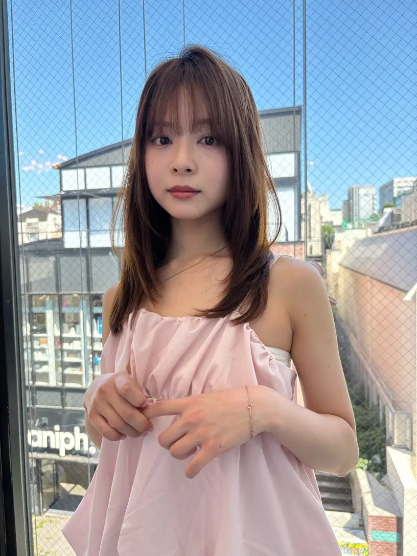 ミディアム カラー 髪質改善 レイヤーカット 縮毛矯正 【博多髪質改善】 吉村　清志のヘアスタイル
