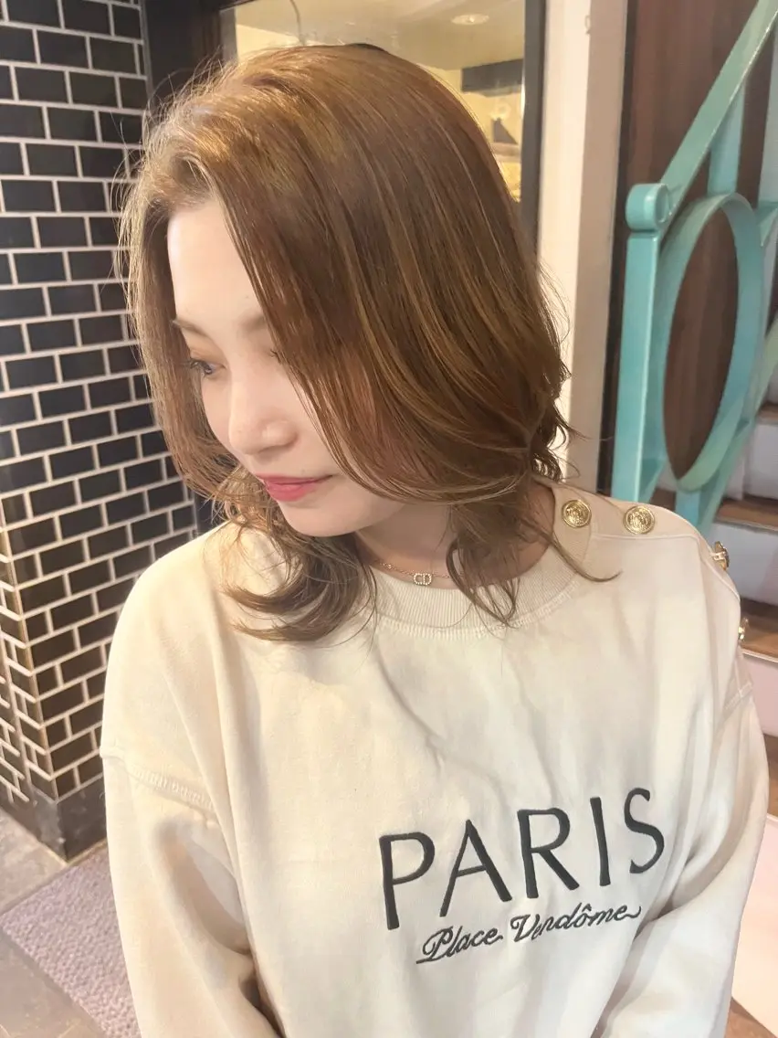 ミディアム カラー パーマ ヘアアレンジ アディクシーカラー 透明感カラー インナーカラー カット ヘアカラー トリートメント 【暗め透明感カラー】 【インナー】小島良太のヘアスタイル