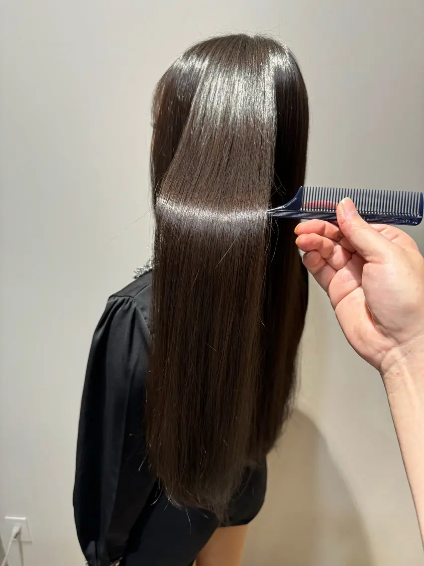 ロング パーマ 髪質改善 ストレートパーマ カット 縮毛矯正 トリートメント 田中 アキオのヘアスタイル