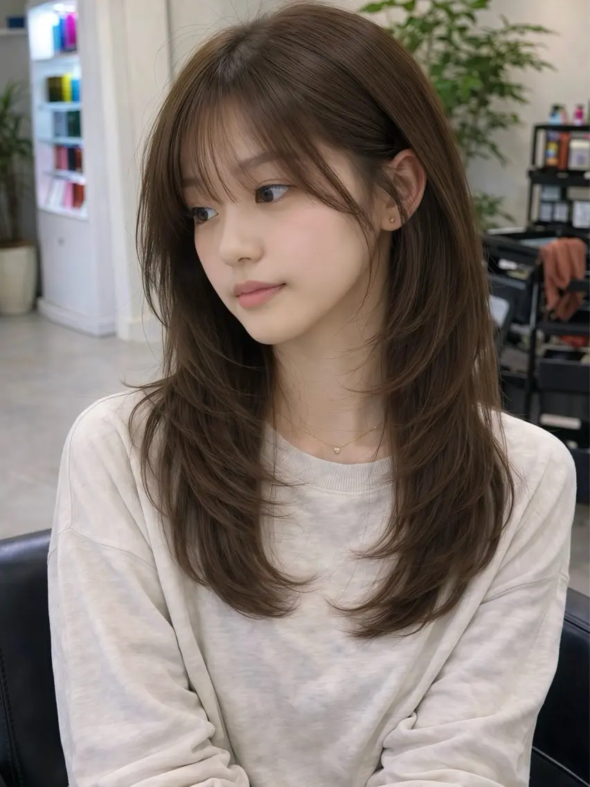 レイヤーカット+透明感カラー 【京都/三条/レイヤー/髪質改善】の写真