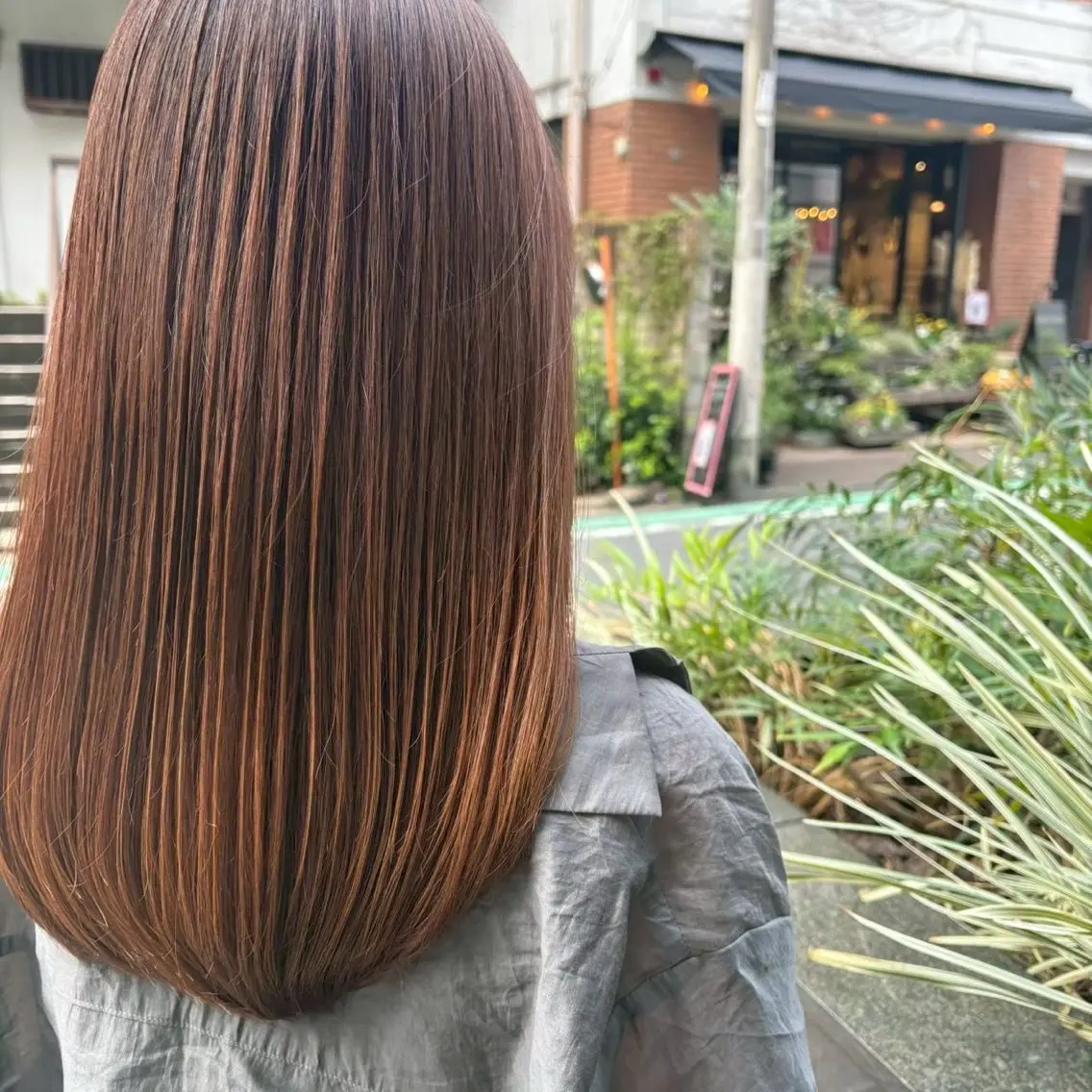 セミロング 髪質改善 トリートメント 有村 梨桜のヘアスタイル
